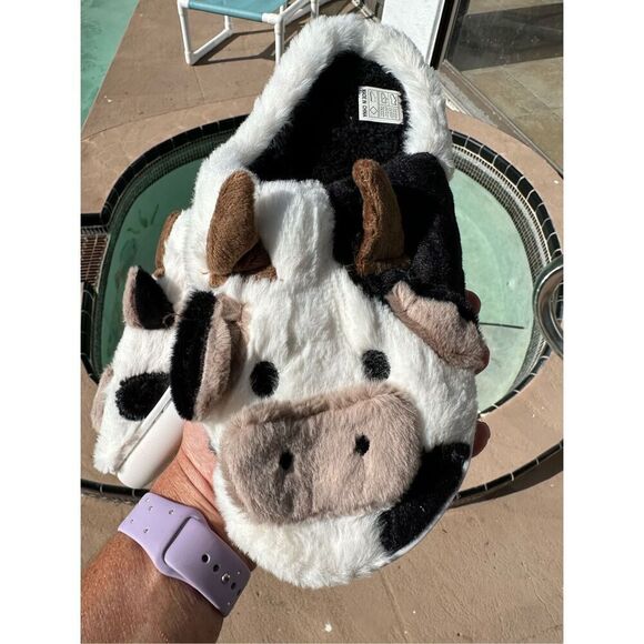 Slippers For Women,Cow Slippers,Womens Fuzzy Slippers,Cute Animal Cartoon Fluffy - Picture 4 of 5